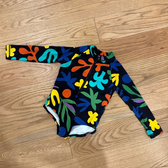 Hanna Andersson Black Printed Long Sleeve Half-Zip One-Piece - Picture 1 of 9